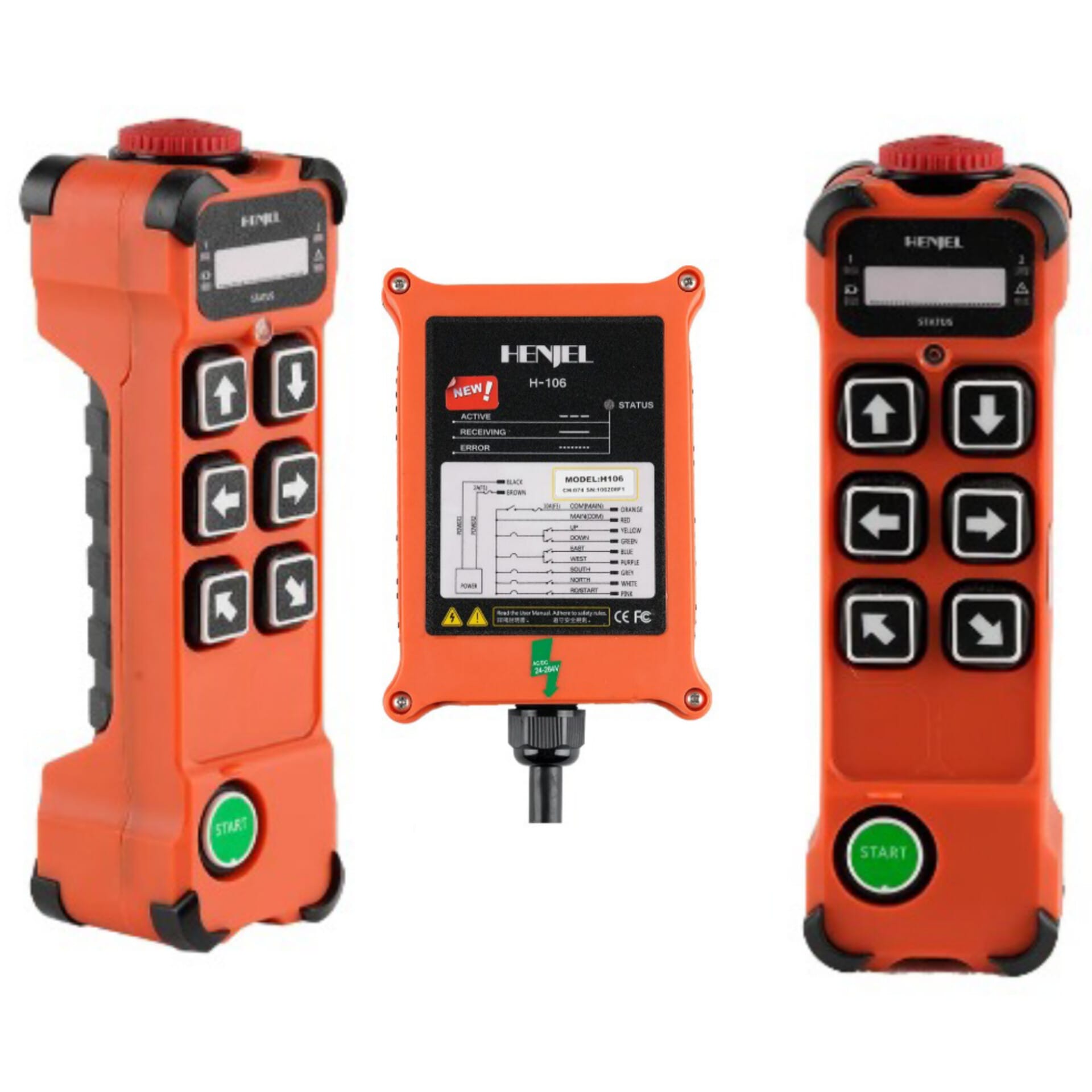 HENJEL Vinç uzaktan kumanda seti 6 hareket tek hız